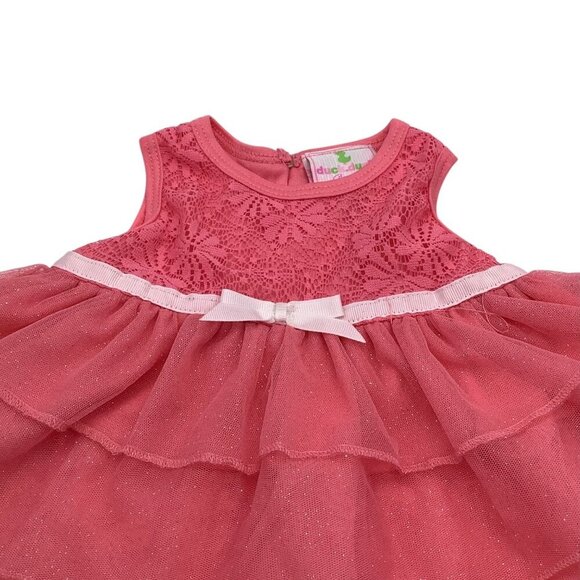 Duck Duck Goose Baby Girl Dress Pink 3-6M Sleeveless Crew Neck Button Closure - Picture 13 of 16